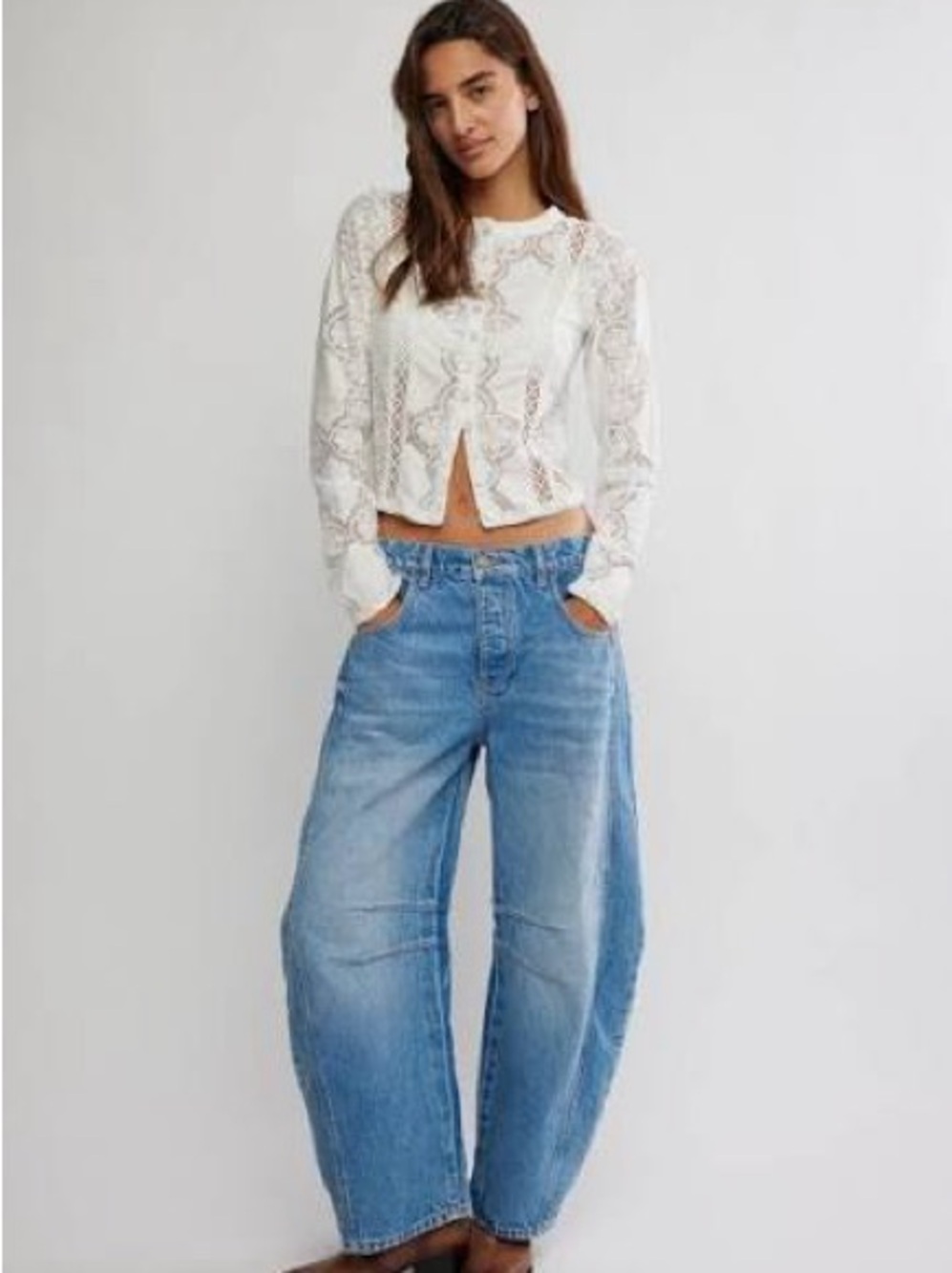 We the free good luck barrel jeans in ultra light beam